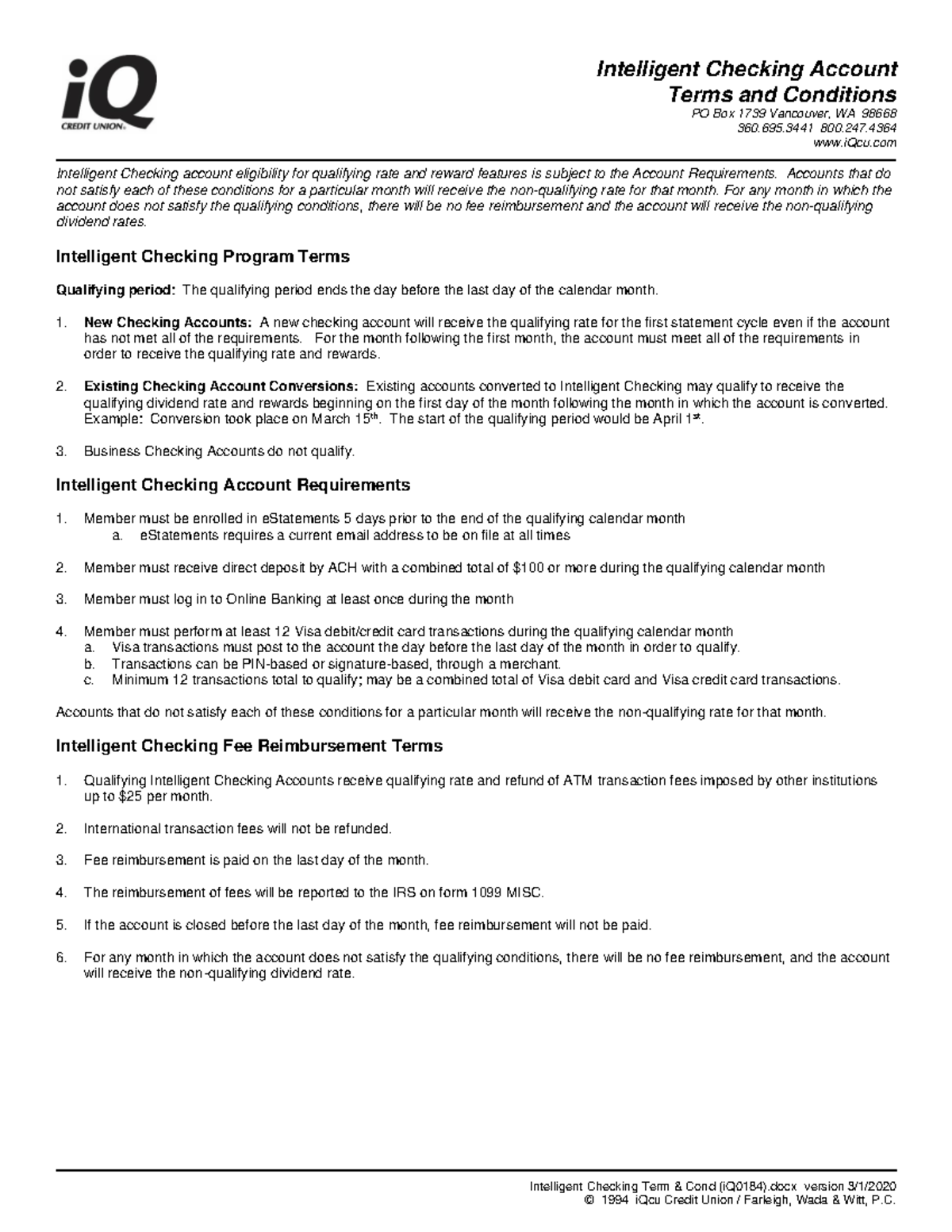 Intelligent Checking Terms Conditions - Intelligent Checking Term ...
