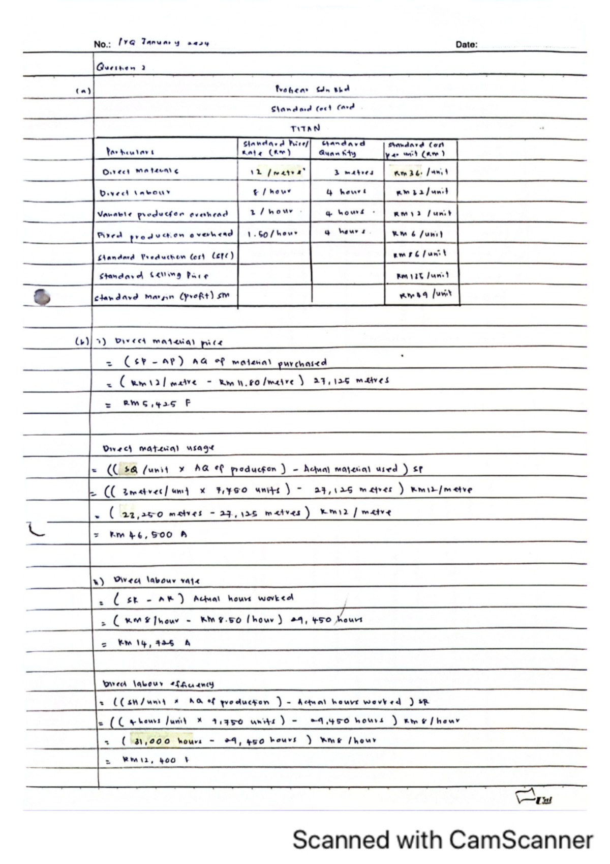 Variance Analysis 1 tutorial - Cost and Management accounting - Studocu