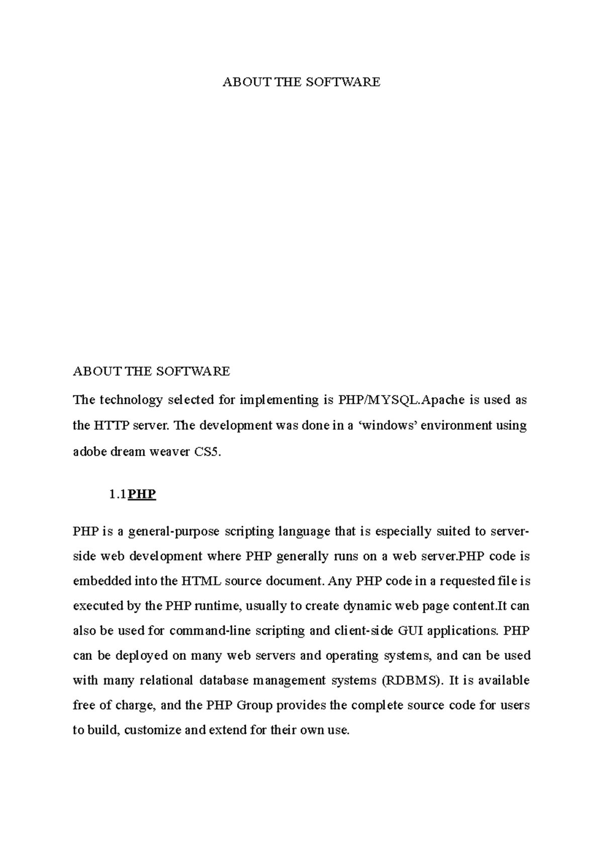 About THE Software - It's my project - ABOUT THE SOFTWARE ABOUT THE ...