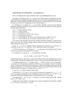 Principles of Statistics 2016-2017 Example Sheet 1