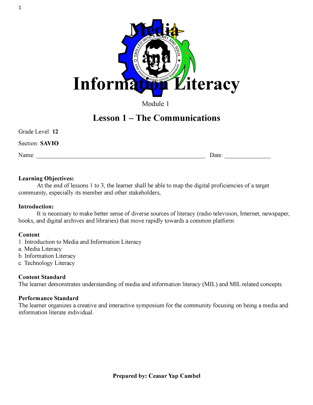 G12 MIL M 1 - Media Information Communications - Media And Information ...