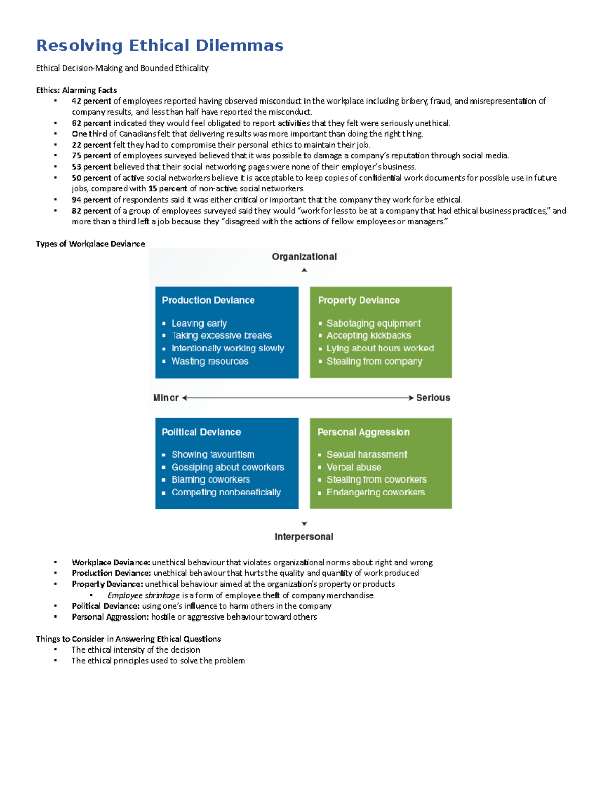SMO310 - Resolving Ethical Dilemmas - Resolving Ethical Dilemmas ...