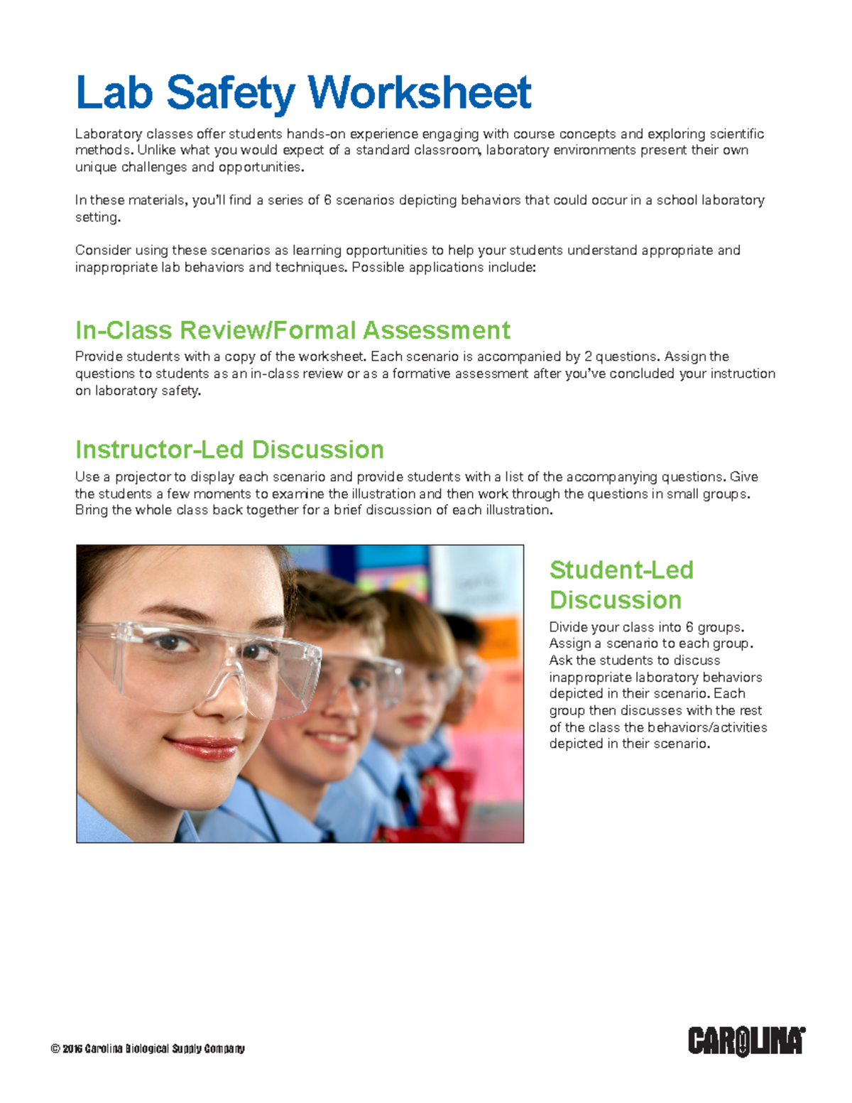 Lab Safety 2 Unlike what you would expect of a standard classroom