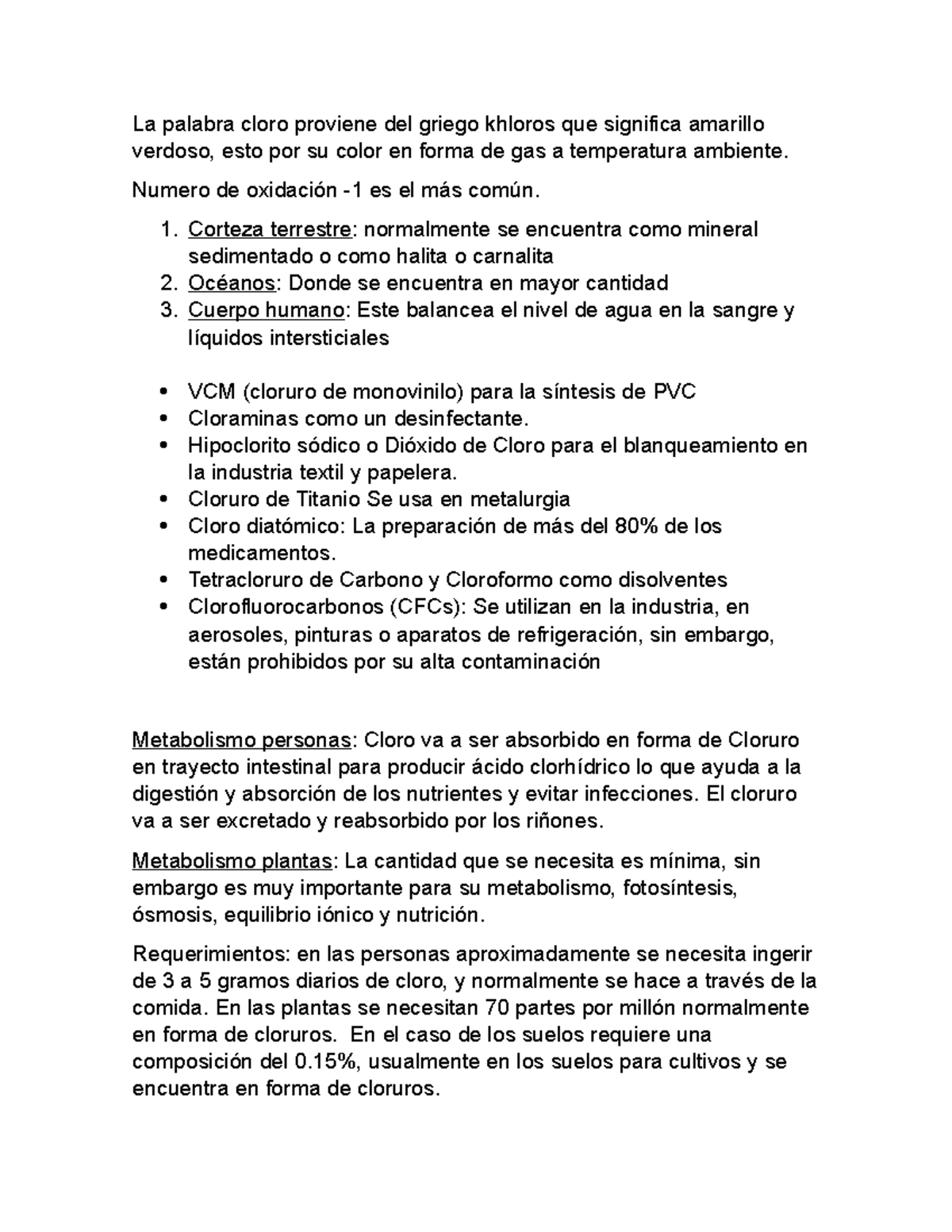Speech aplicacion La palabra cloro proviene del griego khloros que