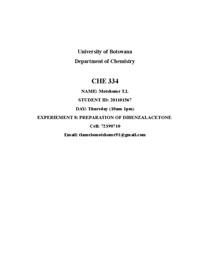 CHEMISTRY 334 Experiment 6 - University of Botswana Department of ...