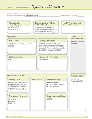 Health Promotion of Toddlers ATI - ACTIVE LEARNING TEMPLATES ...