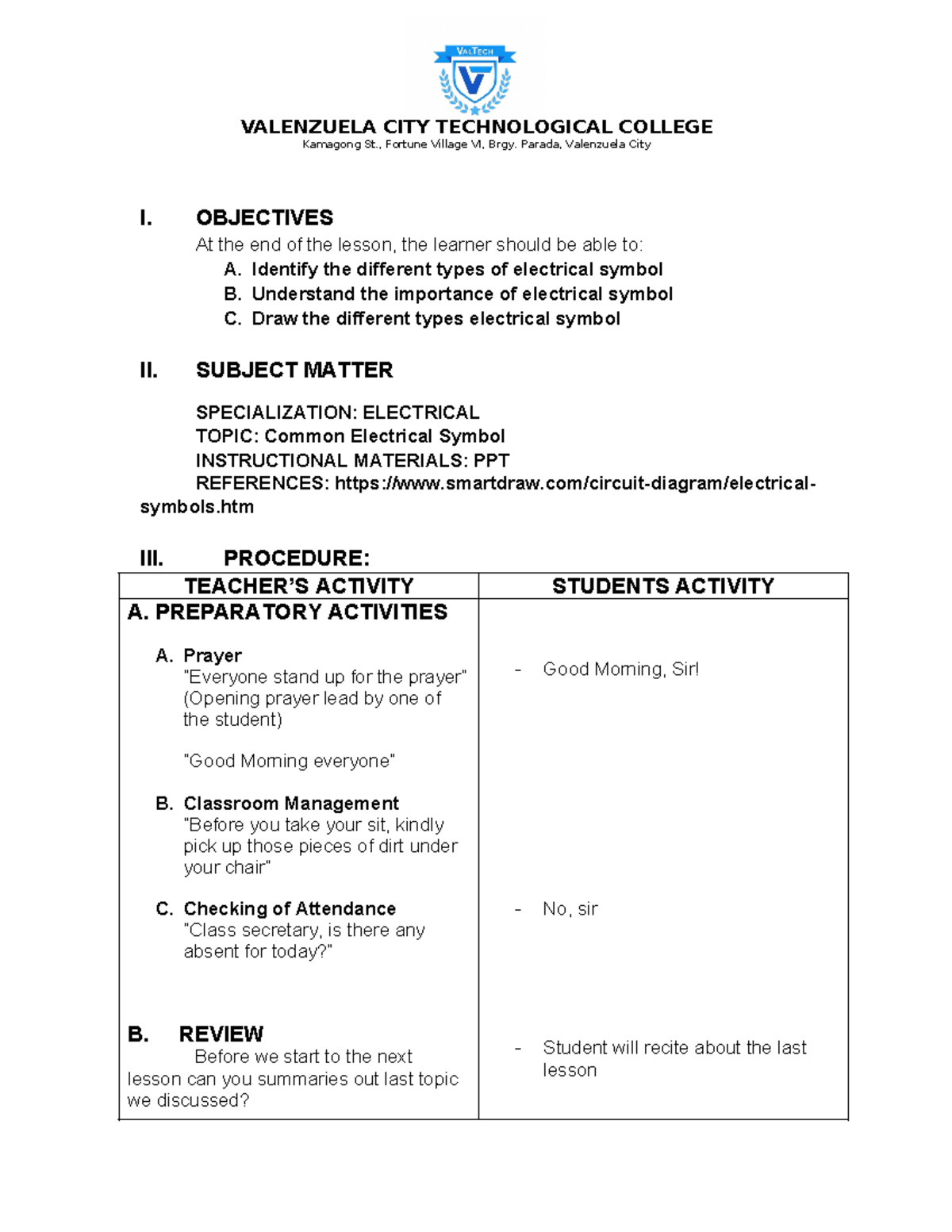 Detailed LessonPLAN ( Nonesa Allen A Kamagong St., Fortune Village
