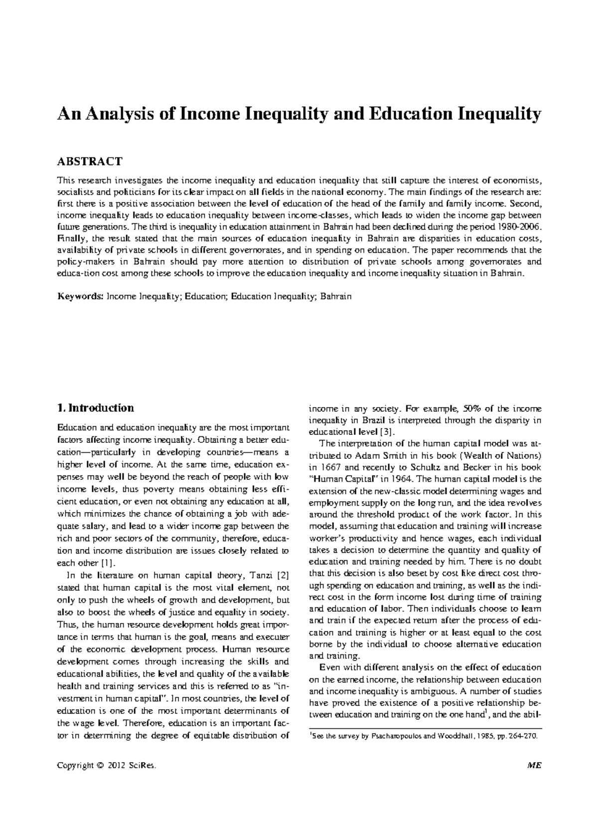 income inequality in education essay