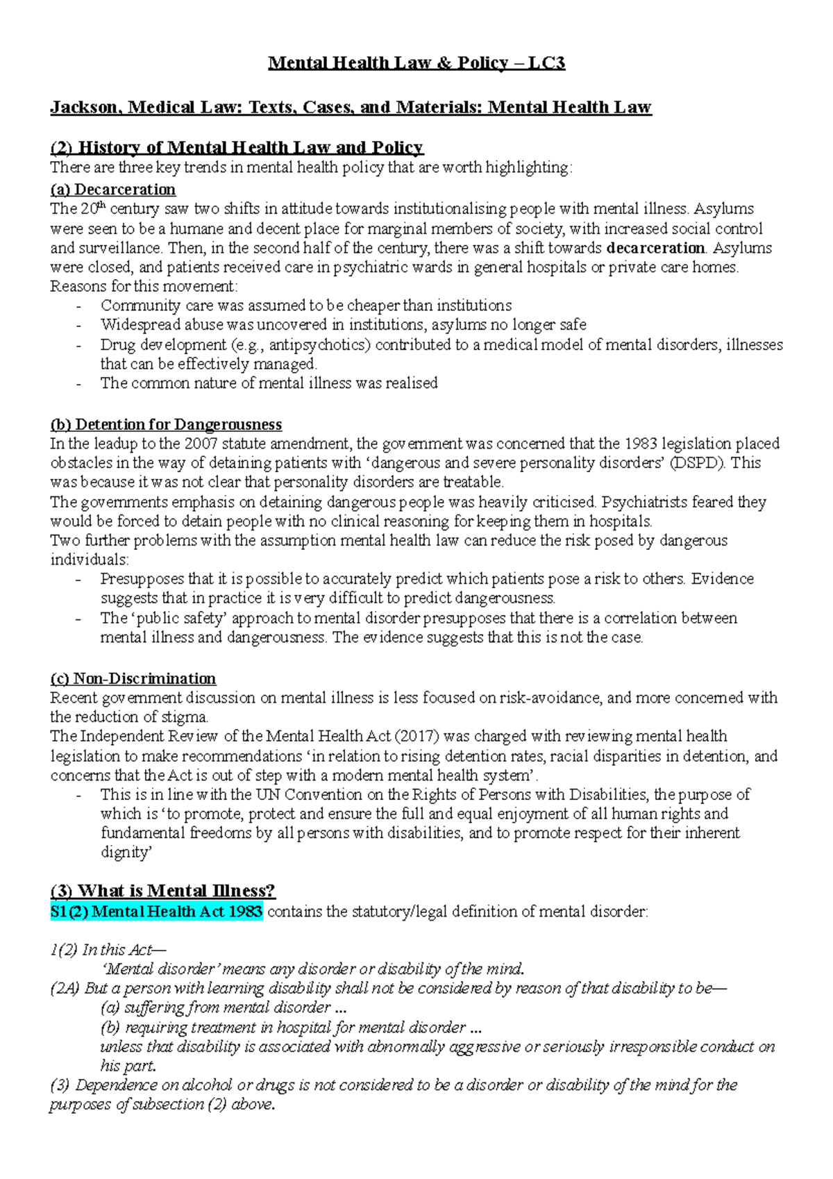 Mental Health Law and Treatment - Mental Health Law & Policy – LC ...