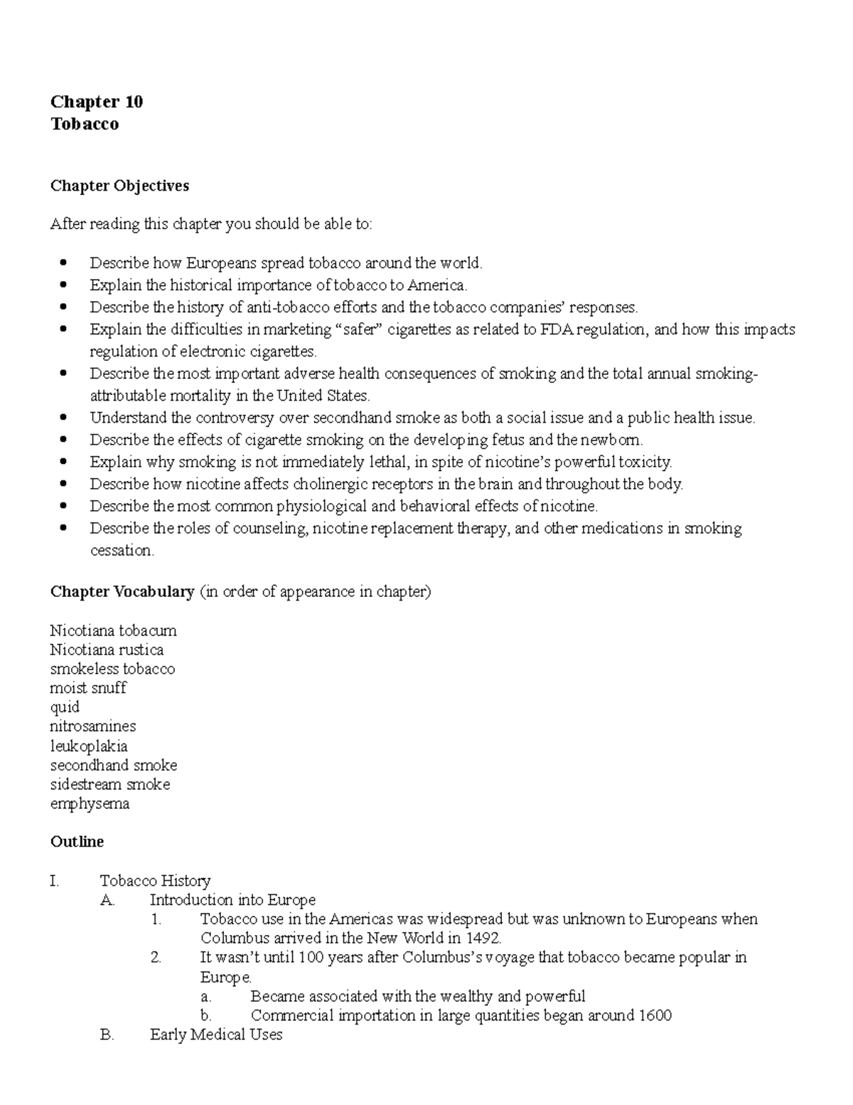 Chapter 10 Objectives Vocabulary Outline Key Points - Chapter 10 ...