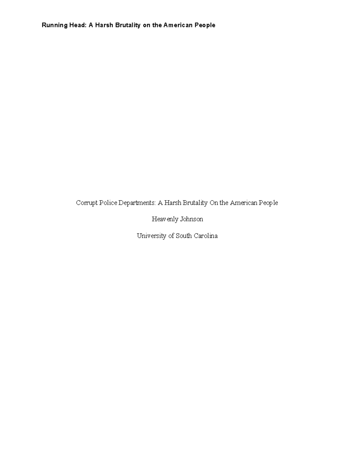 police brutality conclusion research paper