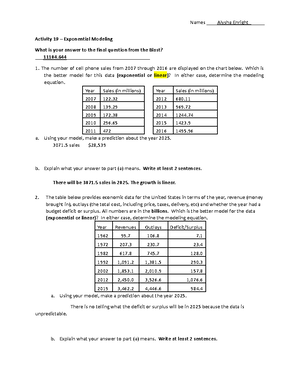 Activity 14 Assignment - Name _____________________ Group Number ...