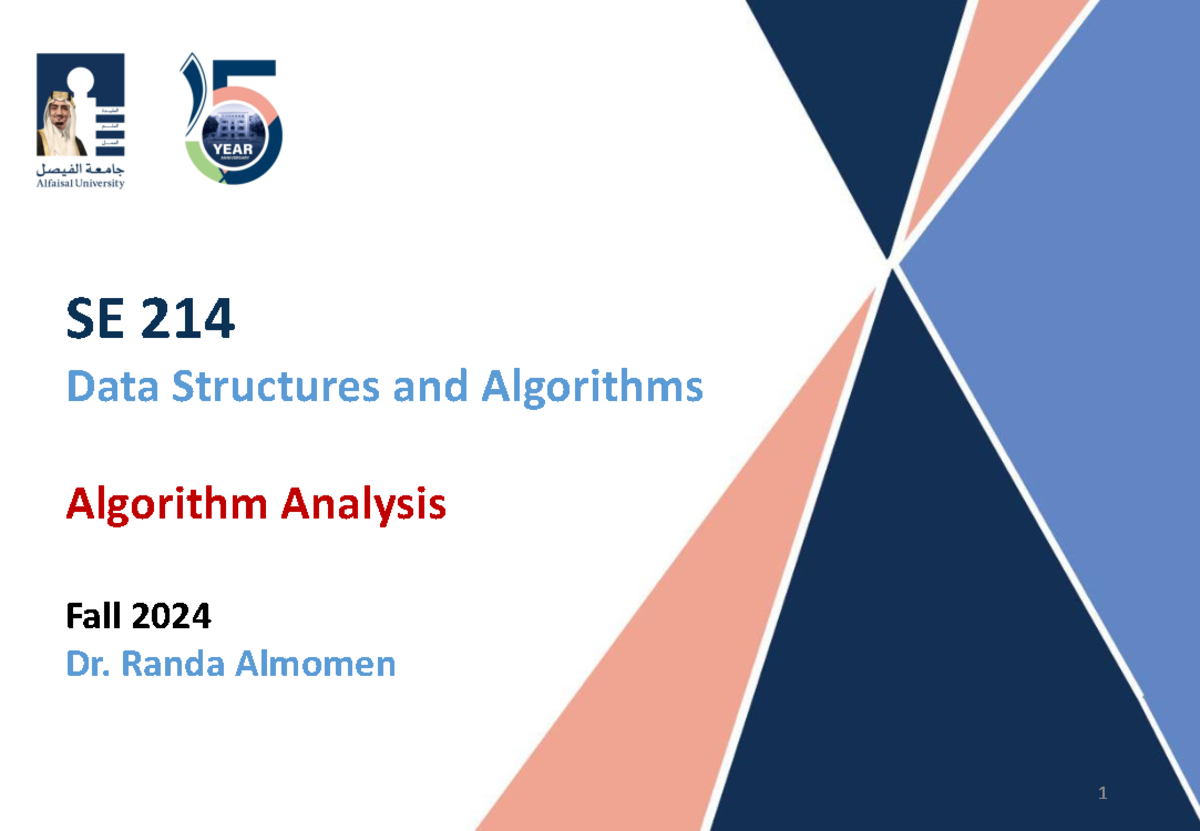 3 SE214 Algorithm Analysis - SE 214 Data Structures and Algorithms ...