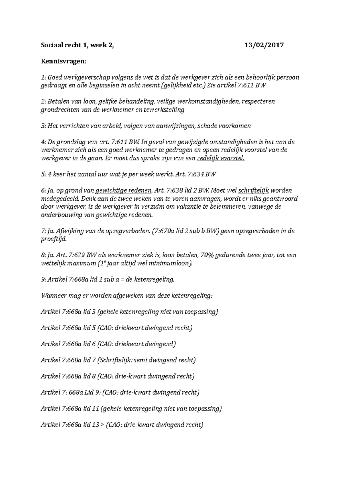 Huiswerk Sociaal Recht Week 2 Sociaal Recht 1 Week 2 13 02 2017