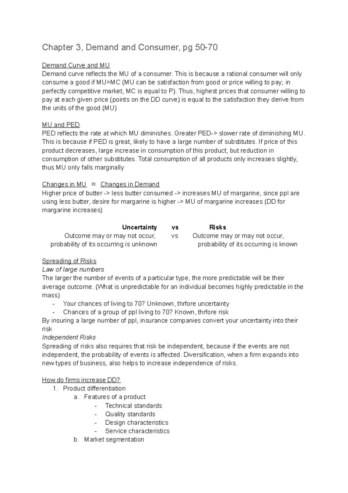Demand and the Consumer - Chapter 3, Demand and Consumer, pg 50- Demand ...