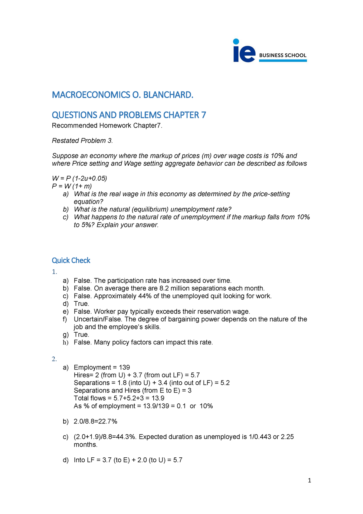 chapter 7 macroeconomics homework answers