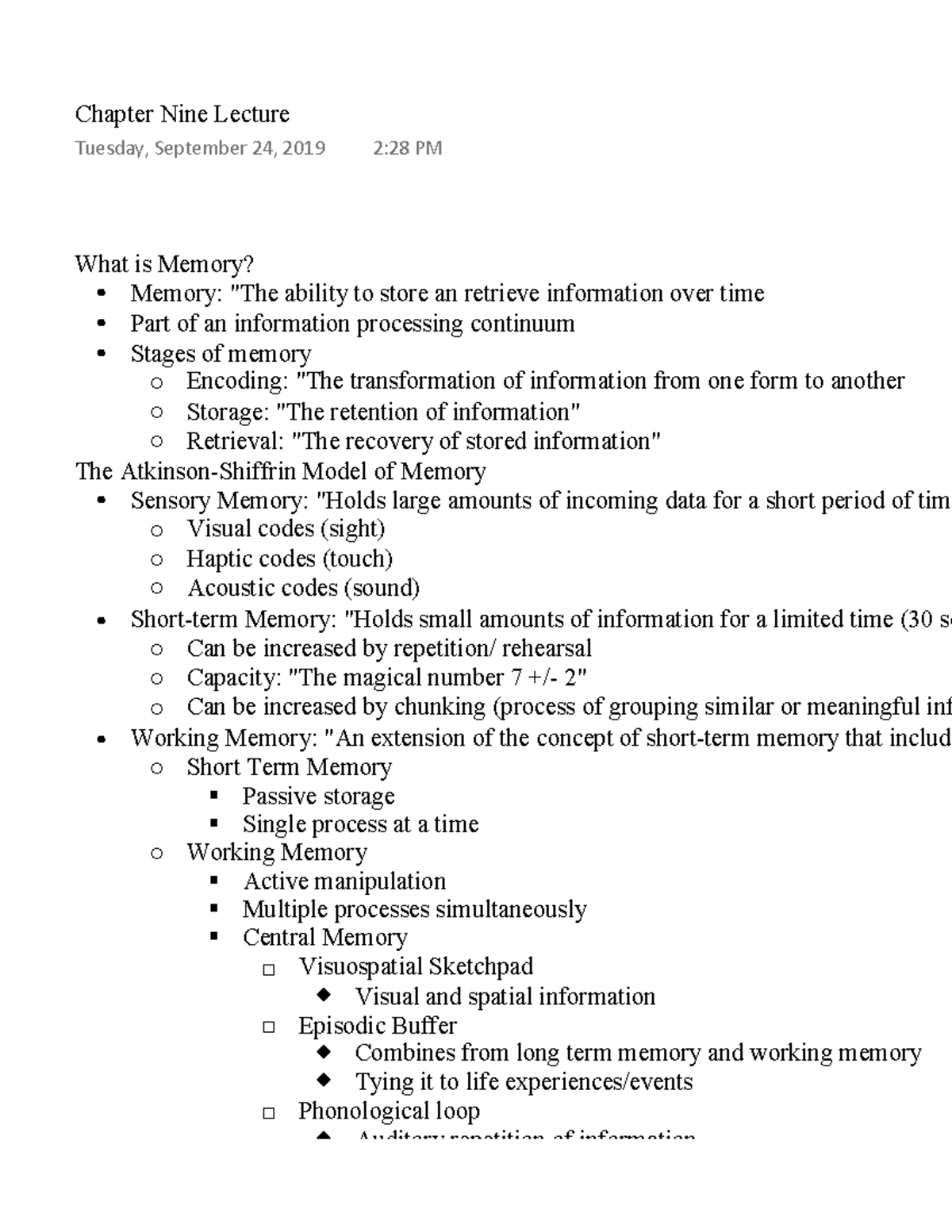 chapter-nine-lecture-what-is-memory-memory-the-ability-to-store