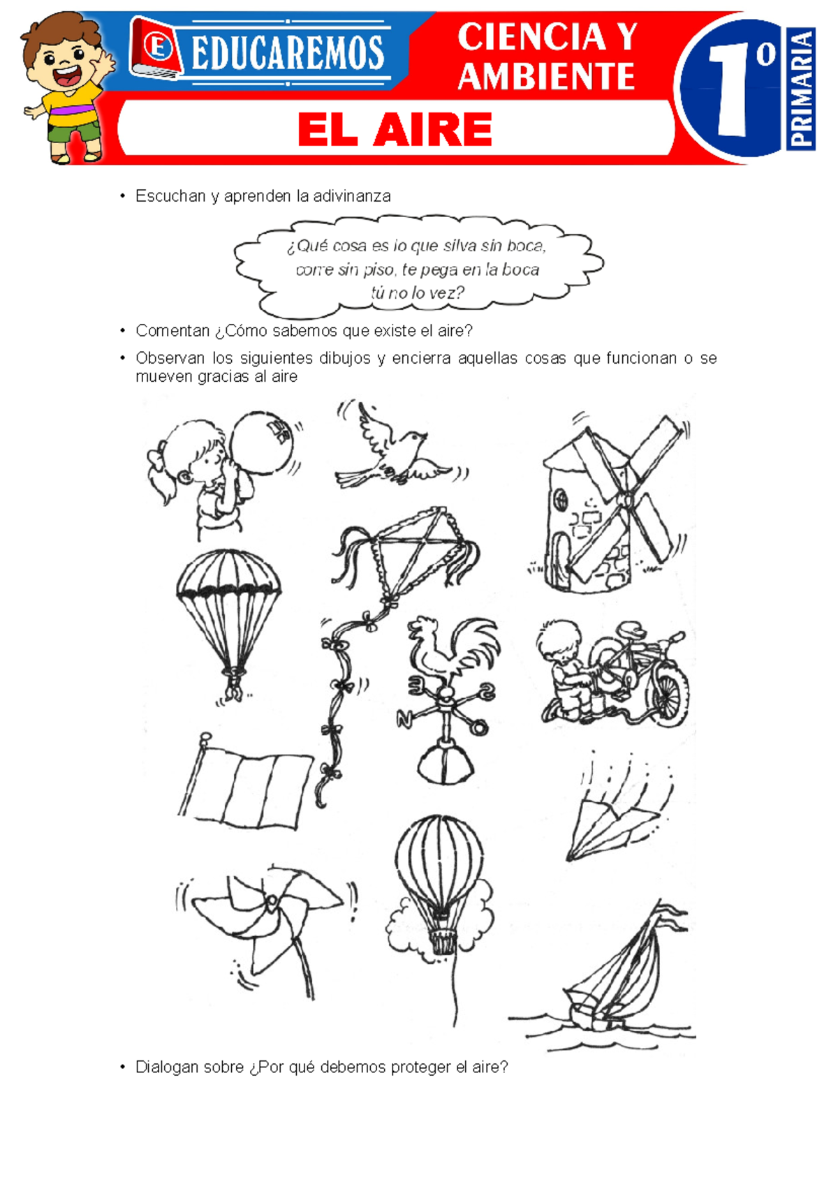 El Aire para Primer Grado de Primaria - Comunicación y lenguaje ...