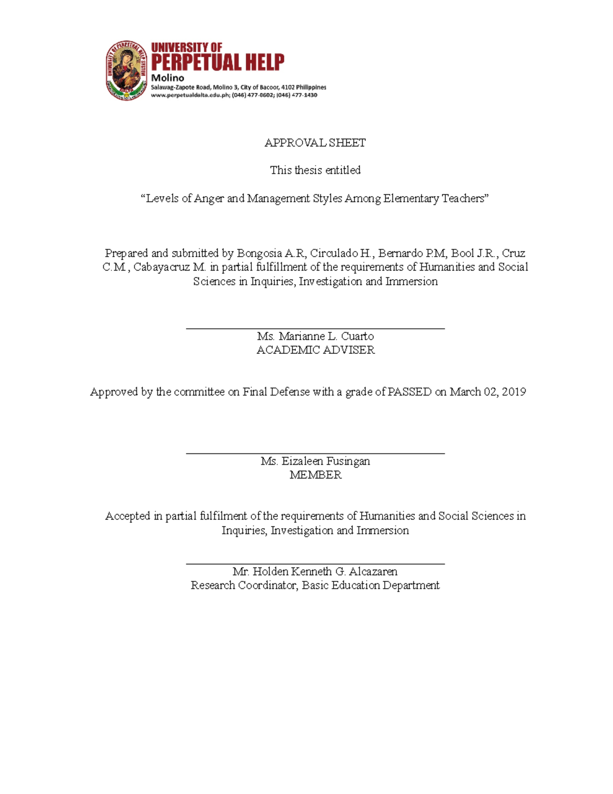 Final- Paper-DONE - hihi - APPROVAL SHEET This thesis entitled “Levels ...