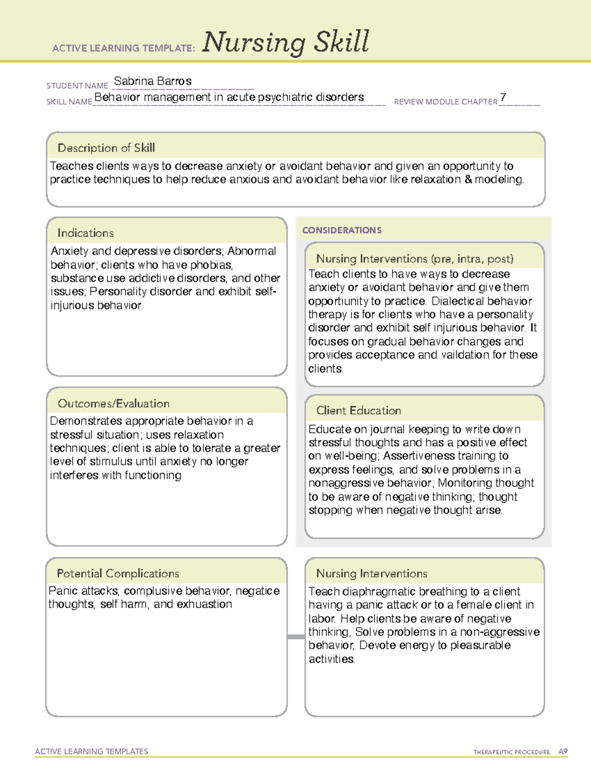 ATI behavior management Template22 S ASDASD - ACTIVE LEARNING TEMPLATES ...