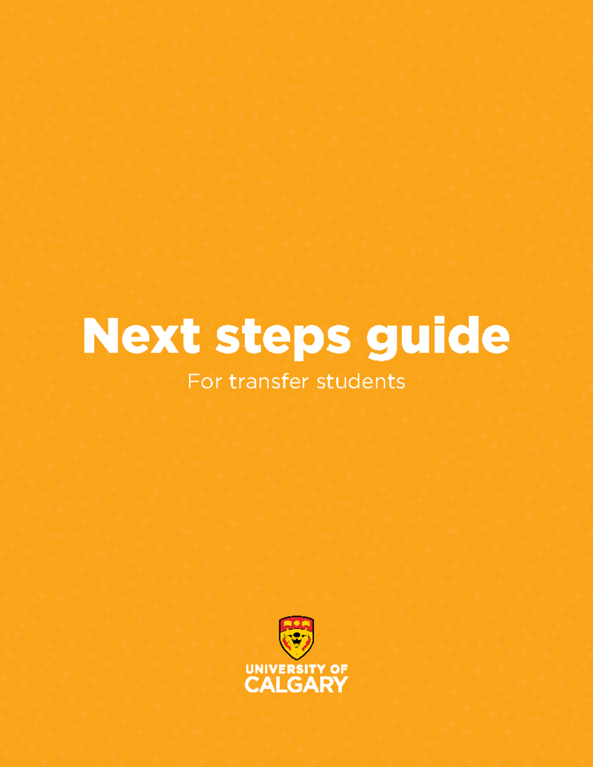 Transfer booklet Uo C Next steps guide For transfer students As a