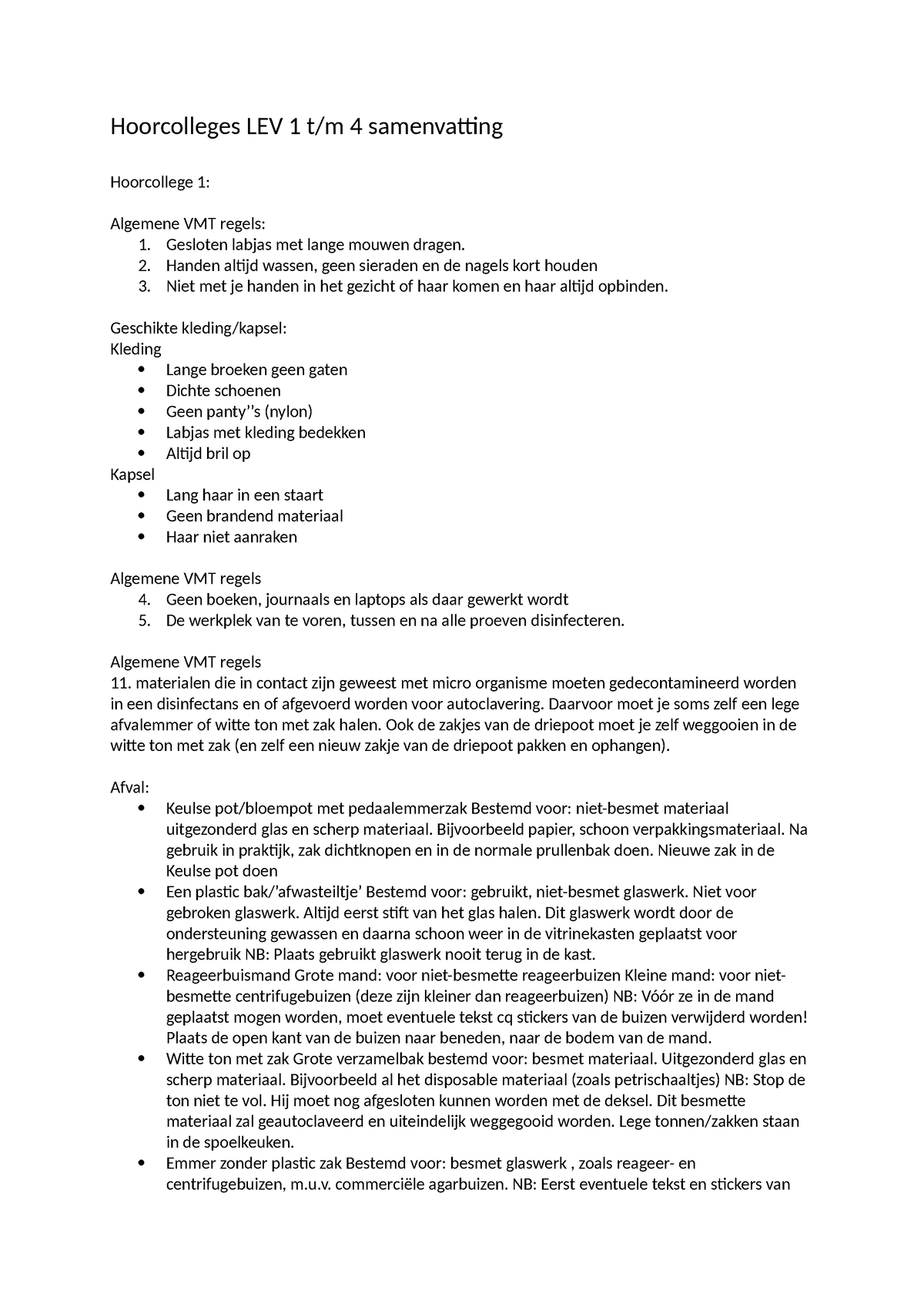 Hoorcolleges LEV 1 Tm 4 - Hoorcolleges LEV 1 T/m 4 Samenvatting ...