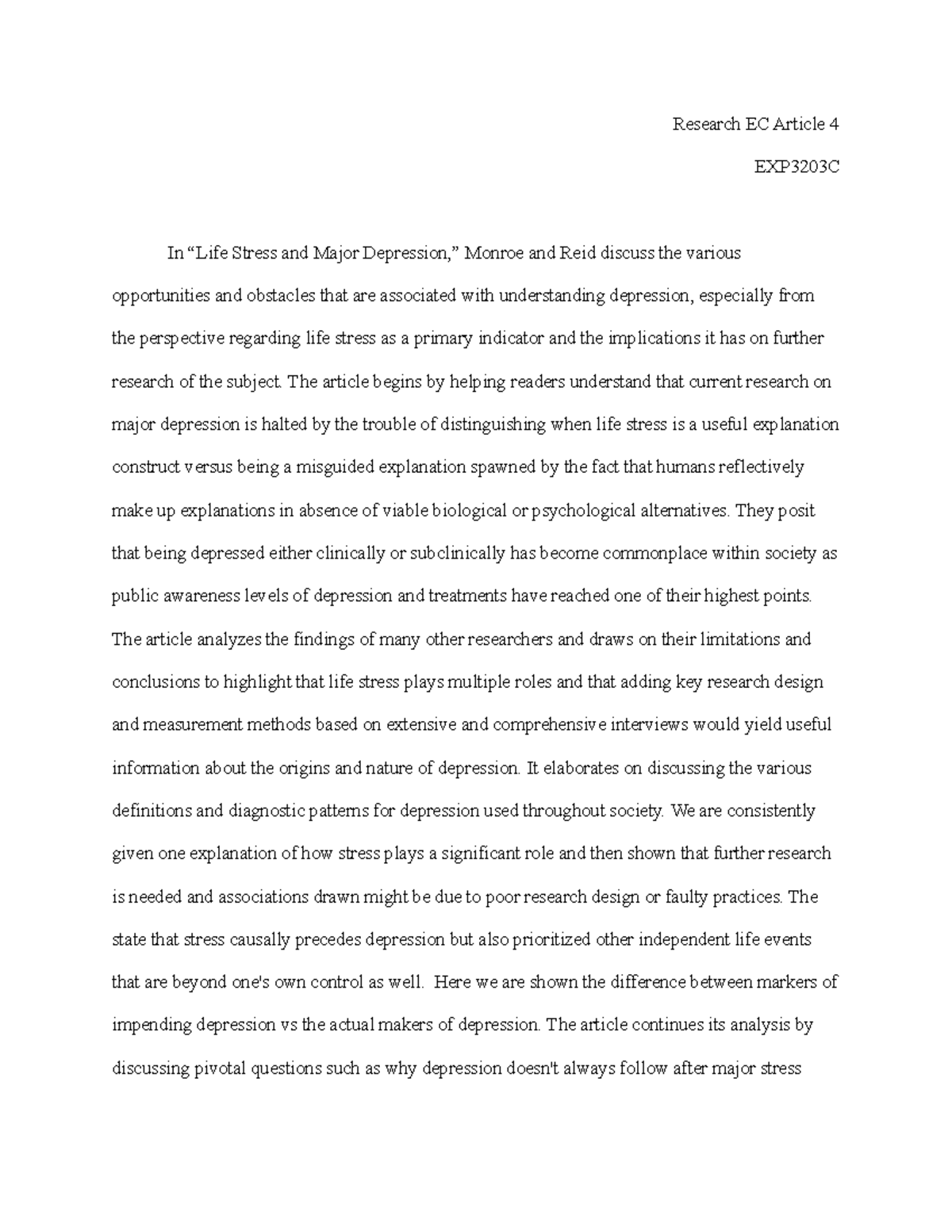 Research EC Article 4 - The article begins by helping readers ...