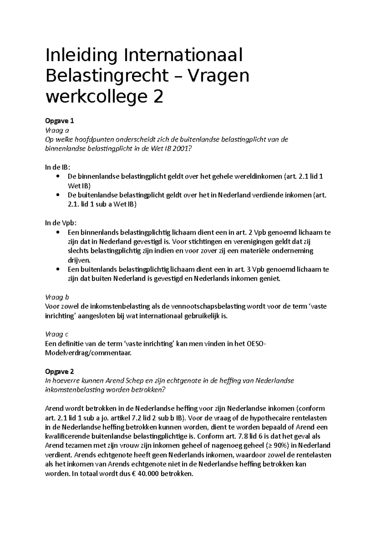 IBR Week 2 - Werkgroepuitwerkingen - Inleiding Internationaal ...