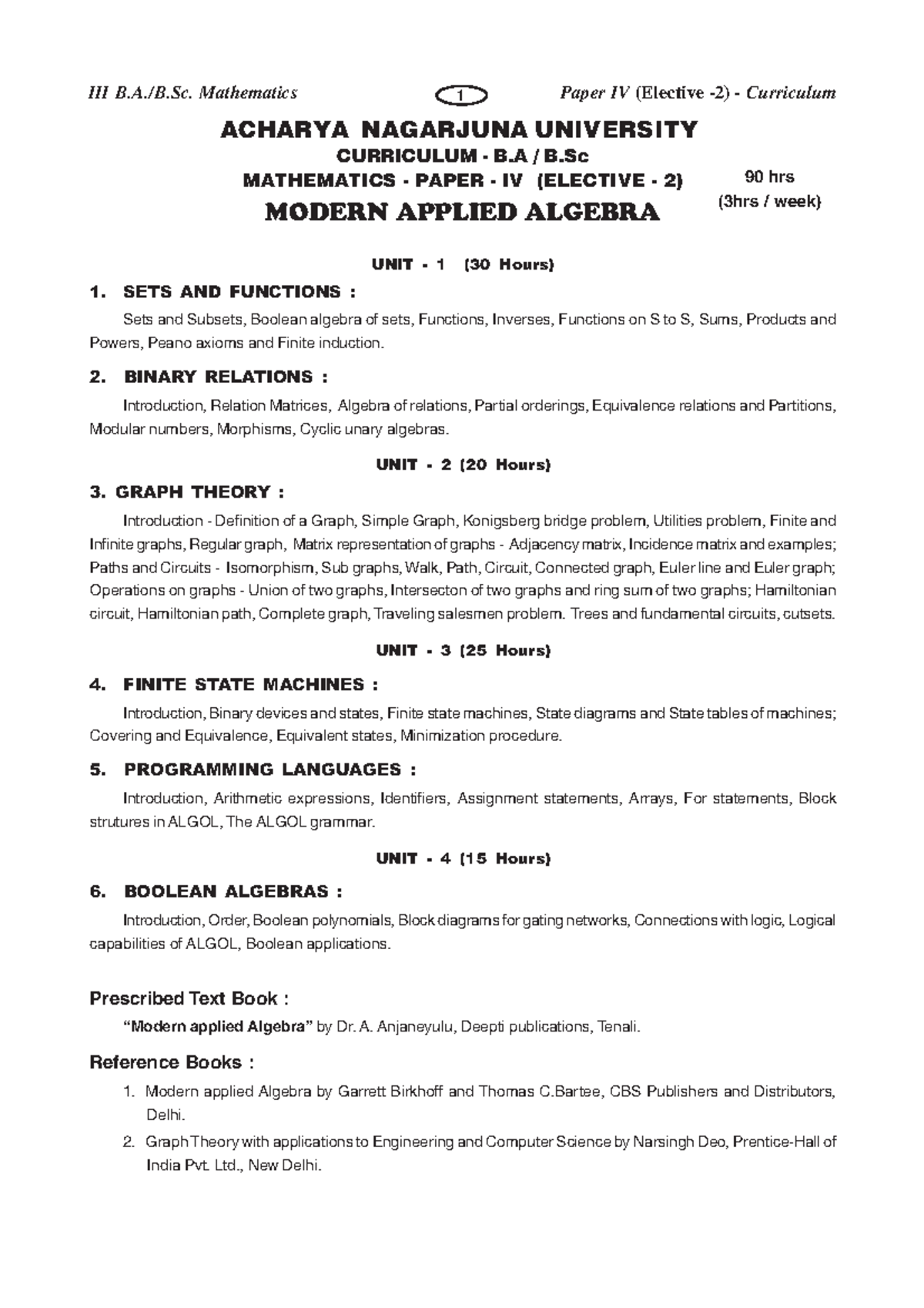 3babscp 42 - Notes - ACHARYA NAGARJUNA UNIVERSITY ####### CURRICULUM ...