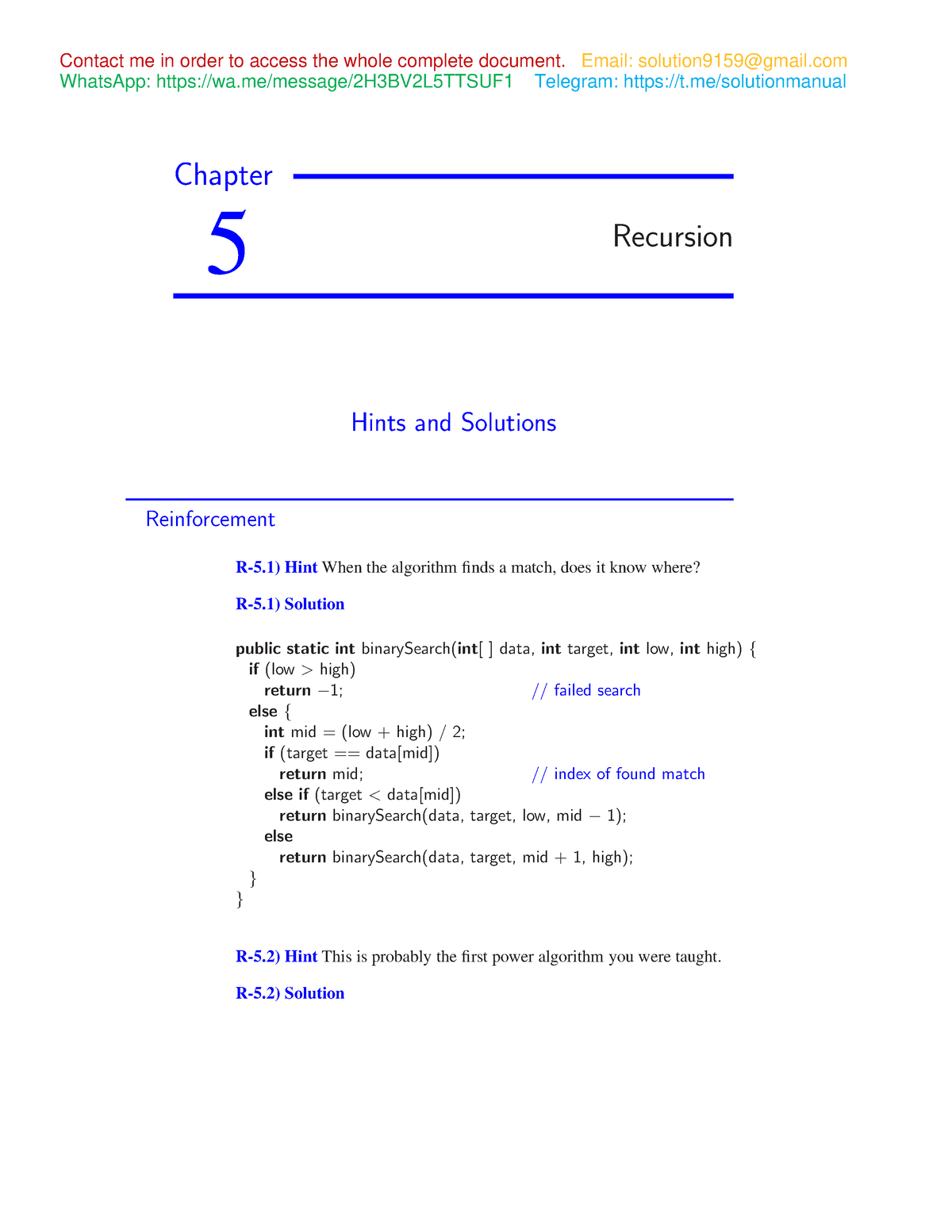 Solution Manual For Data Structures And Algorithms In Java 6th Edition By Michael Goodrich 2024