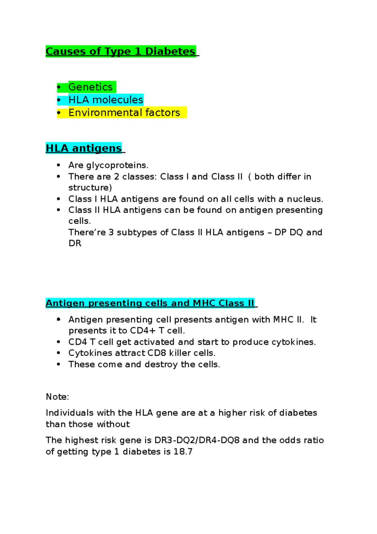 Causes of type 1 diabetes causes of type 1 diabetes genetics hla