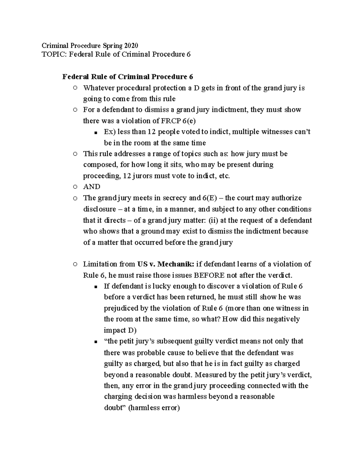 Federal Rule of Criminal Procedure 6 - o AND o The grand jury meets in ...