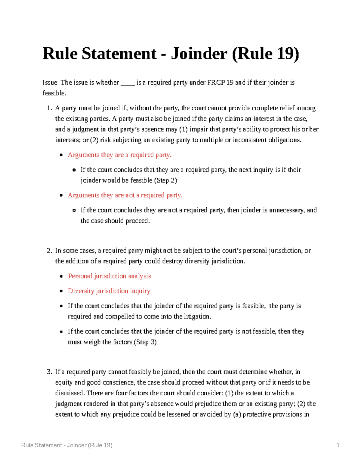 66af36ac14884dccb1ad8e6567fdf7c3 Rule Statement Joinder (Rule 19