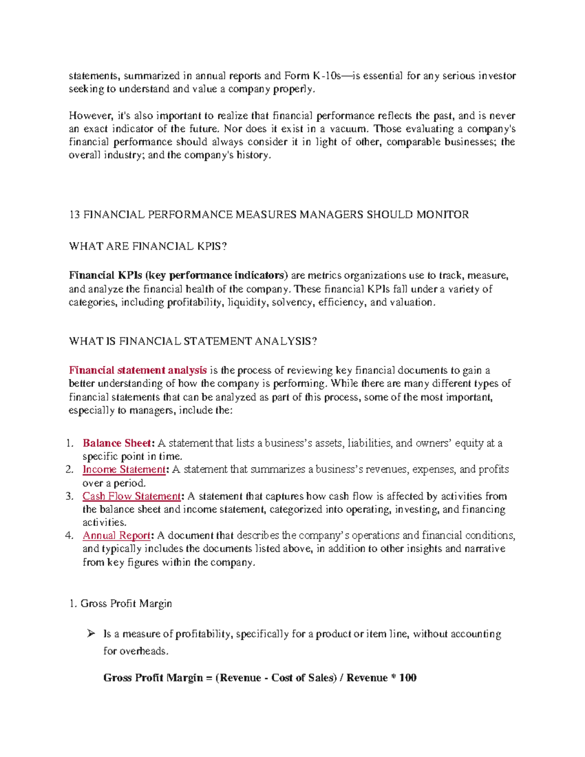 Statements - Ma'am Ophelia - statements, summarized in annual reports ...