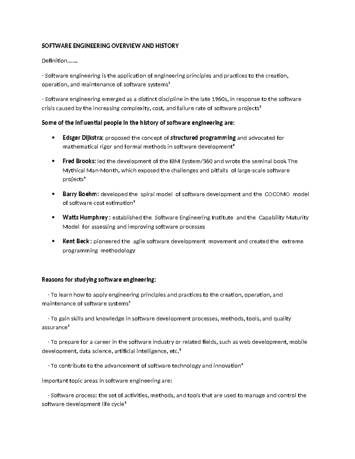 Swengineering overview SOFTWARE ENGINEERING OVERVIEW AND HISTORY
