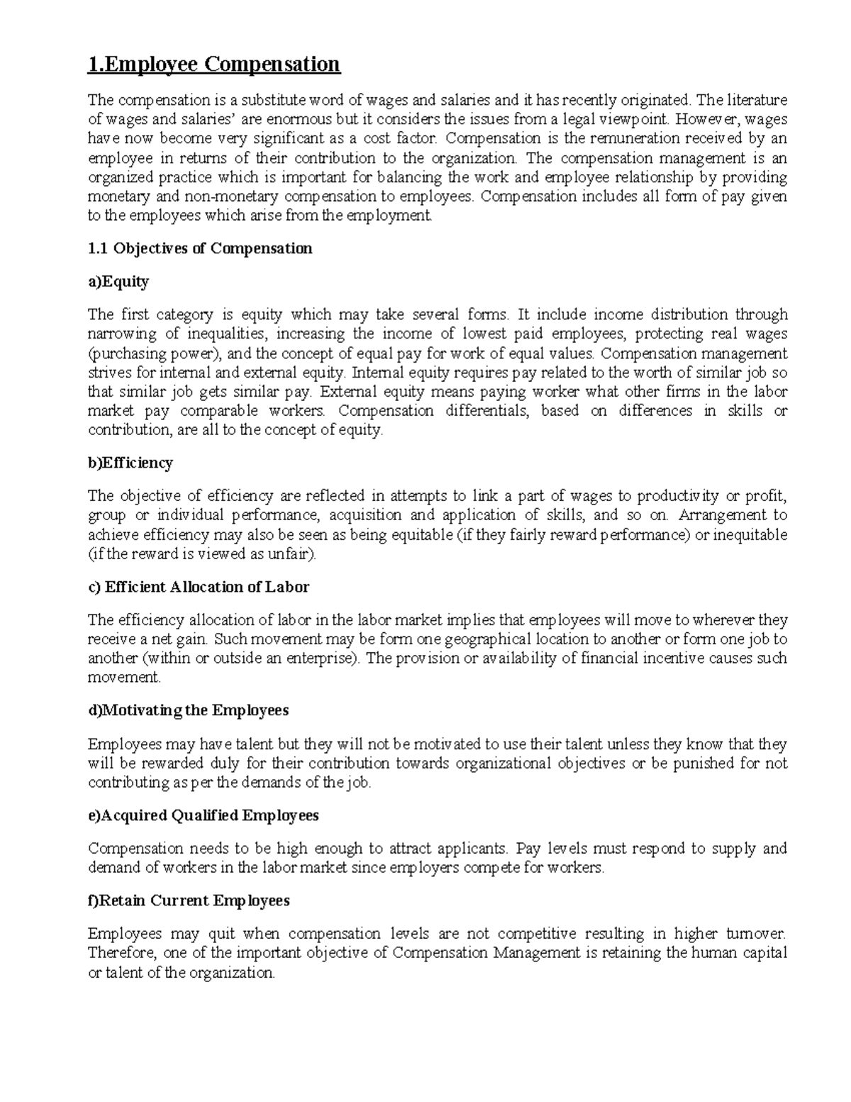 Compensation note - Notes - 1 Compensation The compensation is a ...