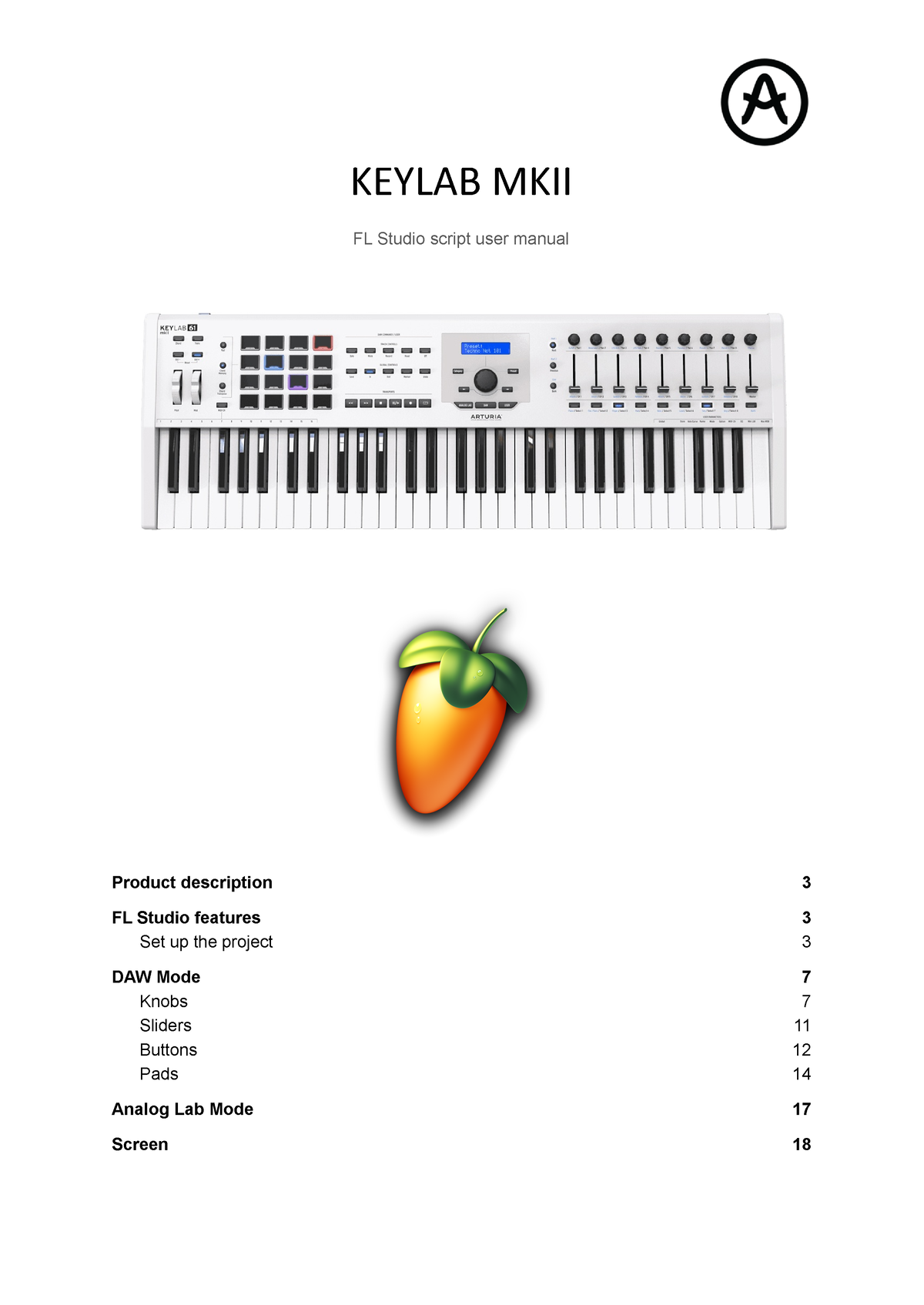 Key Lab mk II FL Studio User Guide V1 - KEYLAB MKII Product description FL  Studio script user manual - Studocu