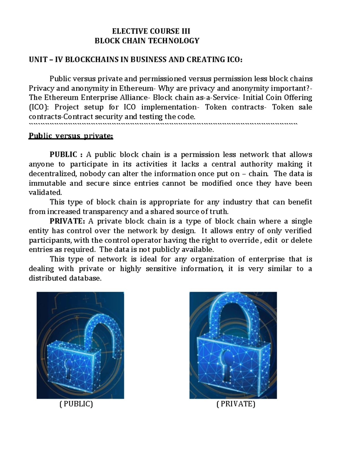 Block Chain Technology 5 - ELECTIVE COURSE III BLOCK CHAIN TECHNOLOGY ...