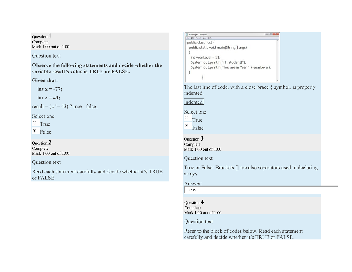 Pdfcoffee - Try This - Question 1 Complete Mark 1 Out Of 1. Question ...