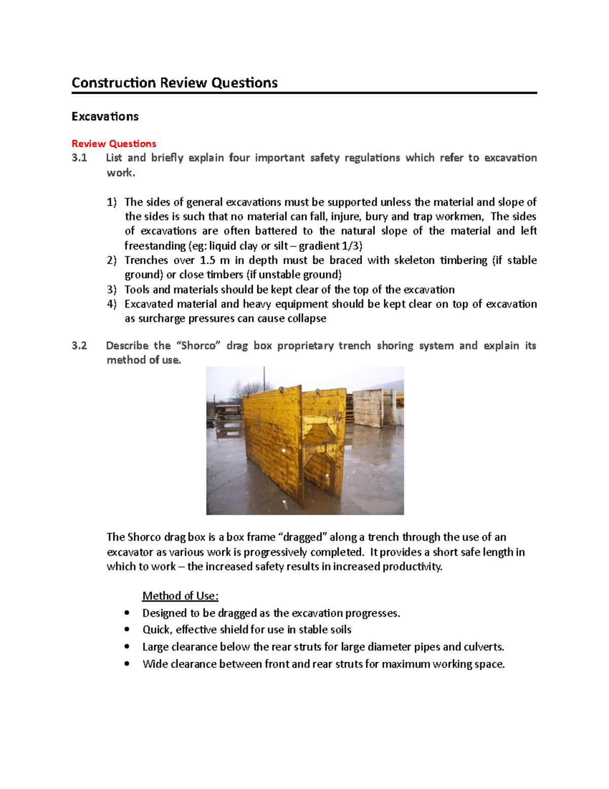 Summary - lecture Shoring and Compressor - Construction Review ...