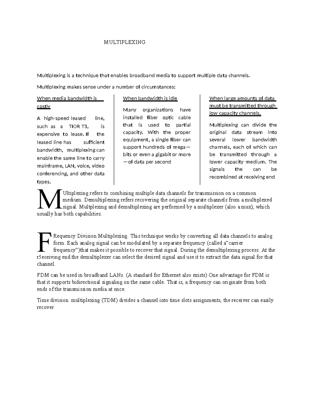 Multiplexing - Summary Measurement and Assessment in Teaching ...