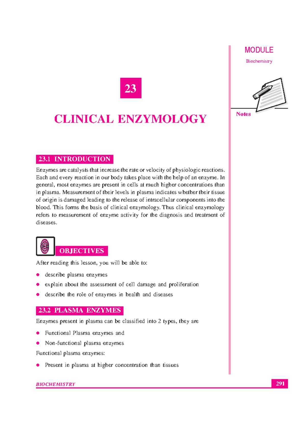 Lesson23 The use of enzymes as diagnosis 291 Clinical Enzymology