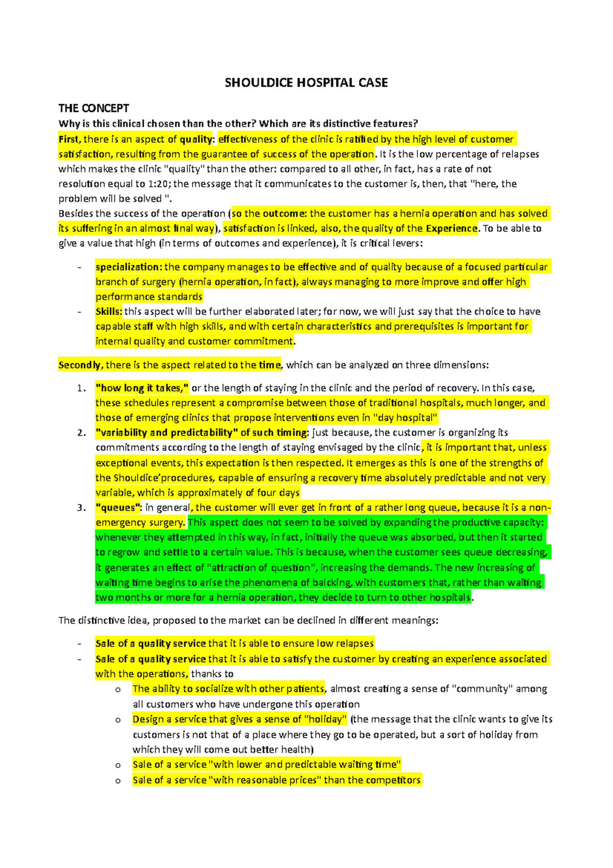 shouldice hospital case study solution