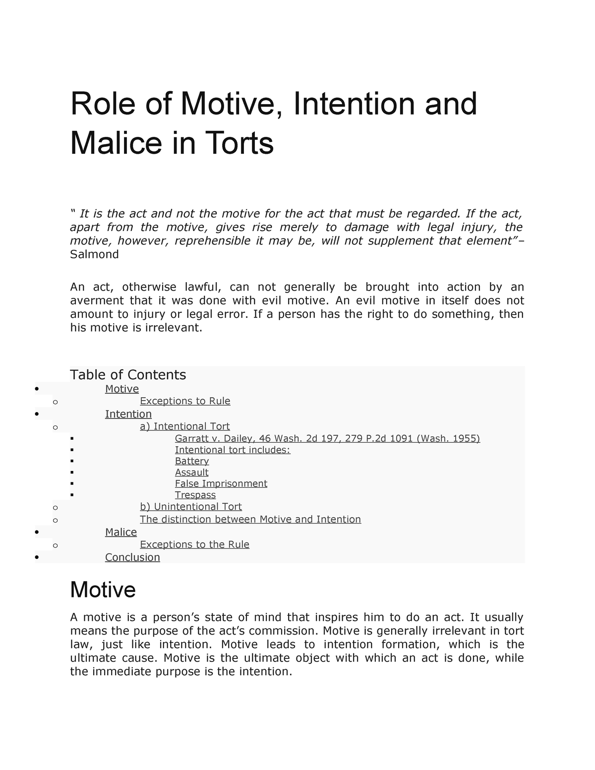 role-of-motive-intention-and-malice-in-torts-if-the-act-apart-from