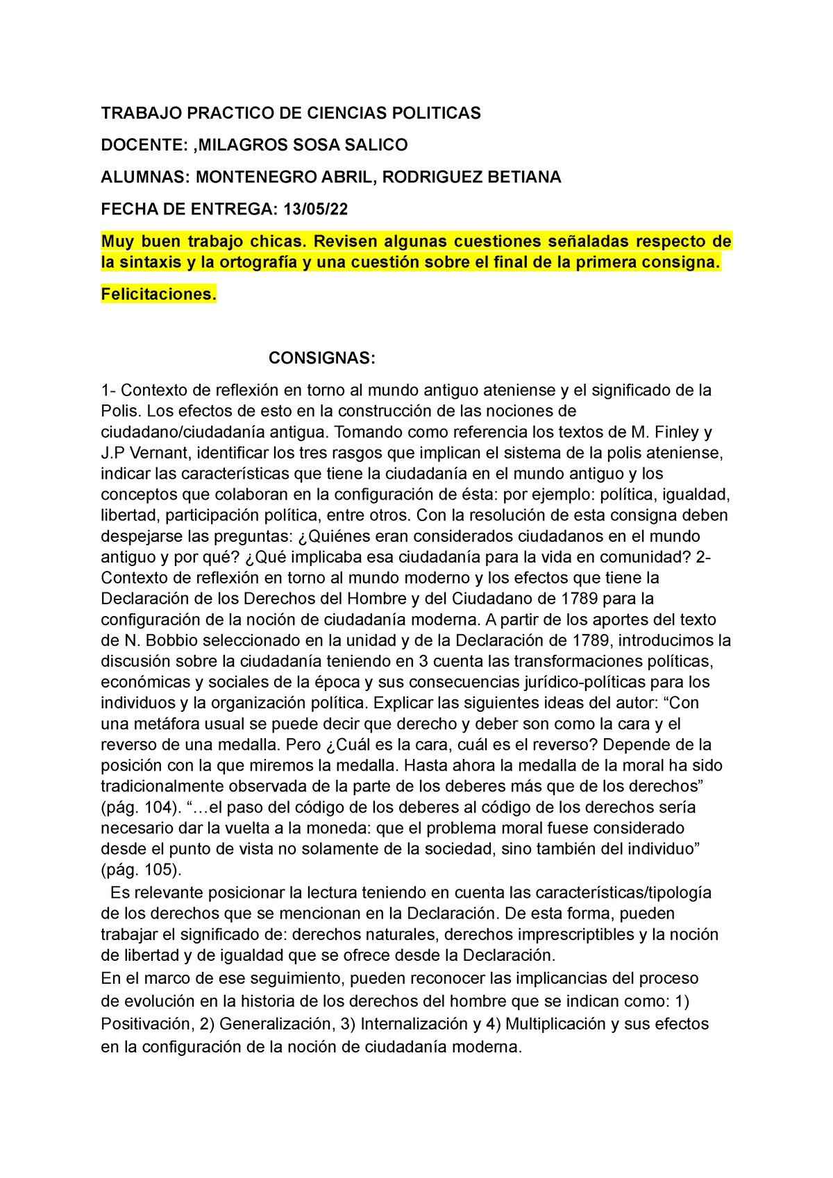 Ciencia Politica Tp - Mundo Antiguo - TRABAJO PRACTICO DE CIENCIAS ...