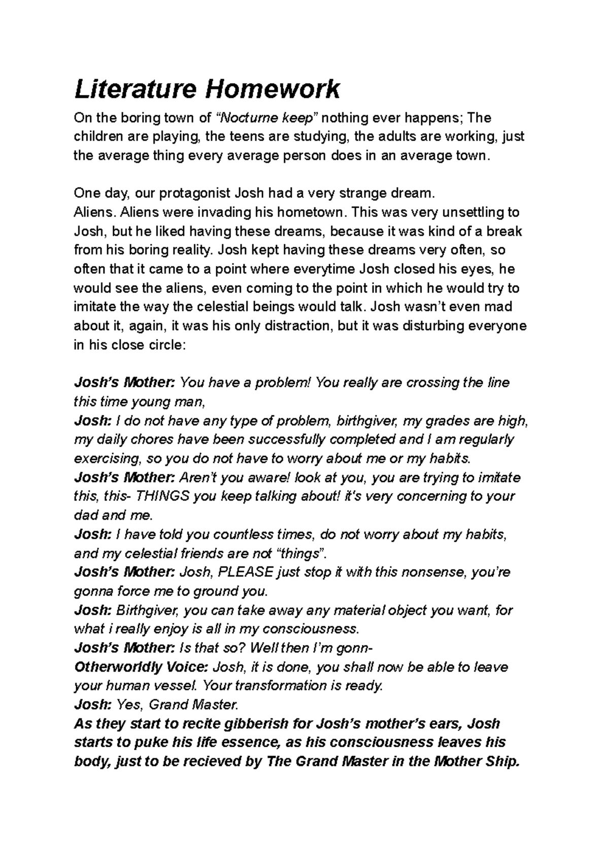 Literature Homework - Nojajajakakaka - Literature Homework On the ...