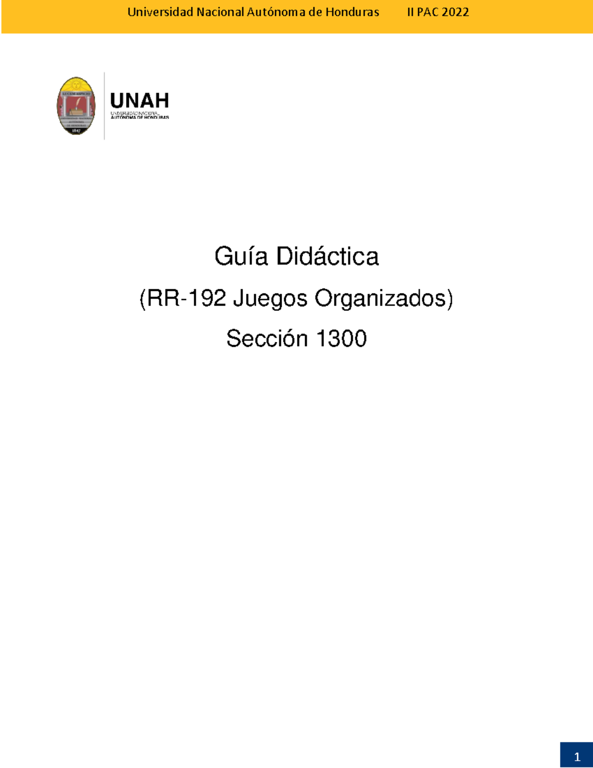 Guia Didactica Juegos Organizados II PAC 2022 Nombre Del E Gu a 