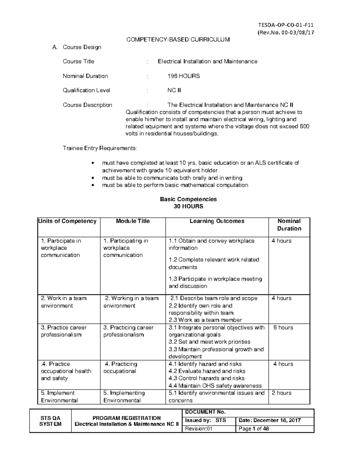 EIM NCII CBC utpras - (Rev. 00-03/08/ STS QA SYSTEM PROGRAM ...