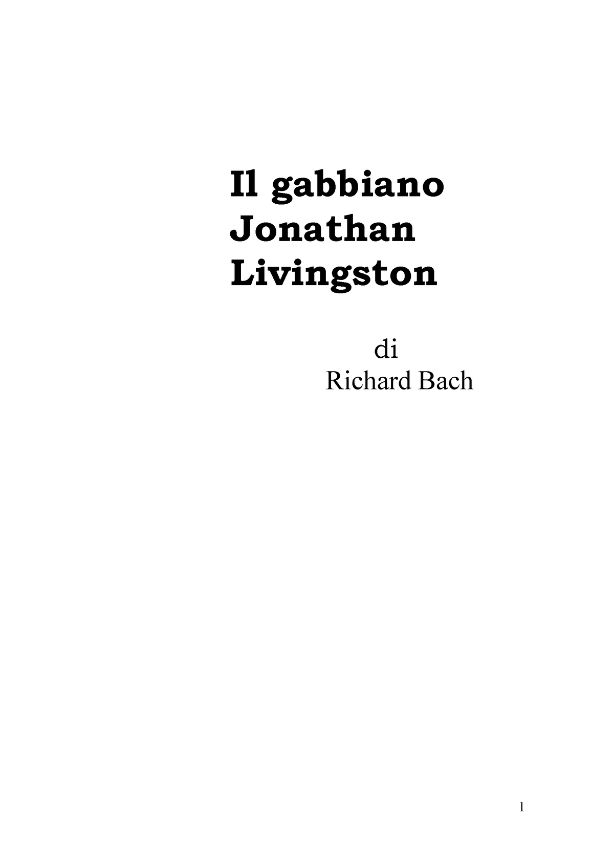 il gabbiano Jonathan Livingston, Appunti di Italiano