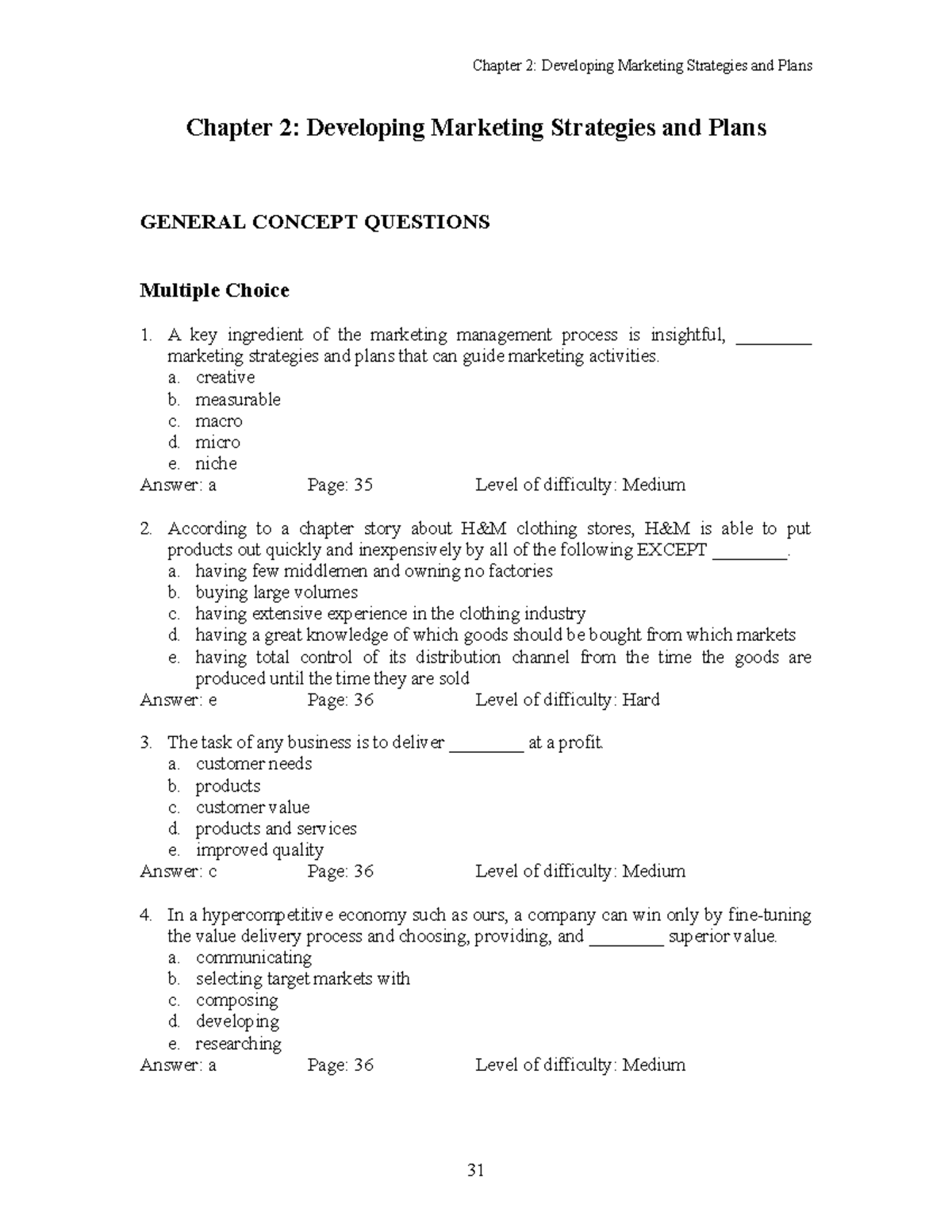 Chapter 2 Developing Marketing Strategie - Chapter 2: Developing ...